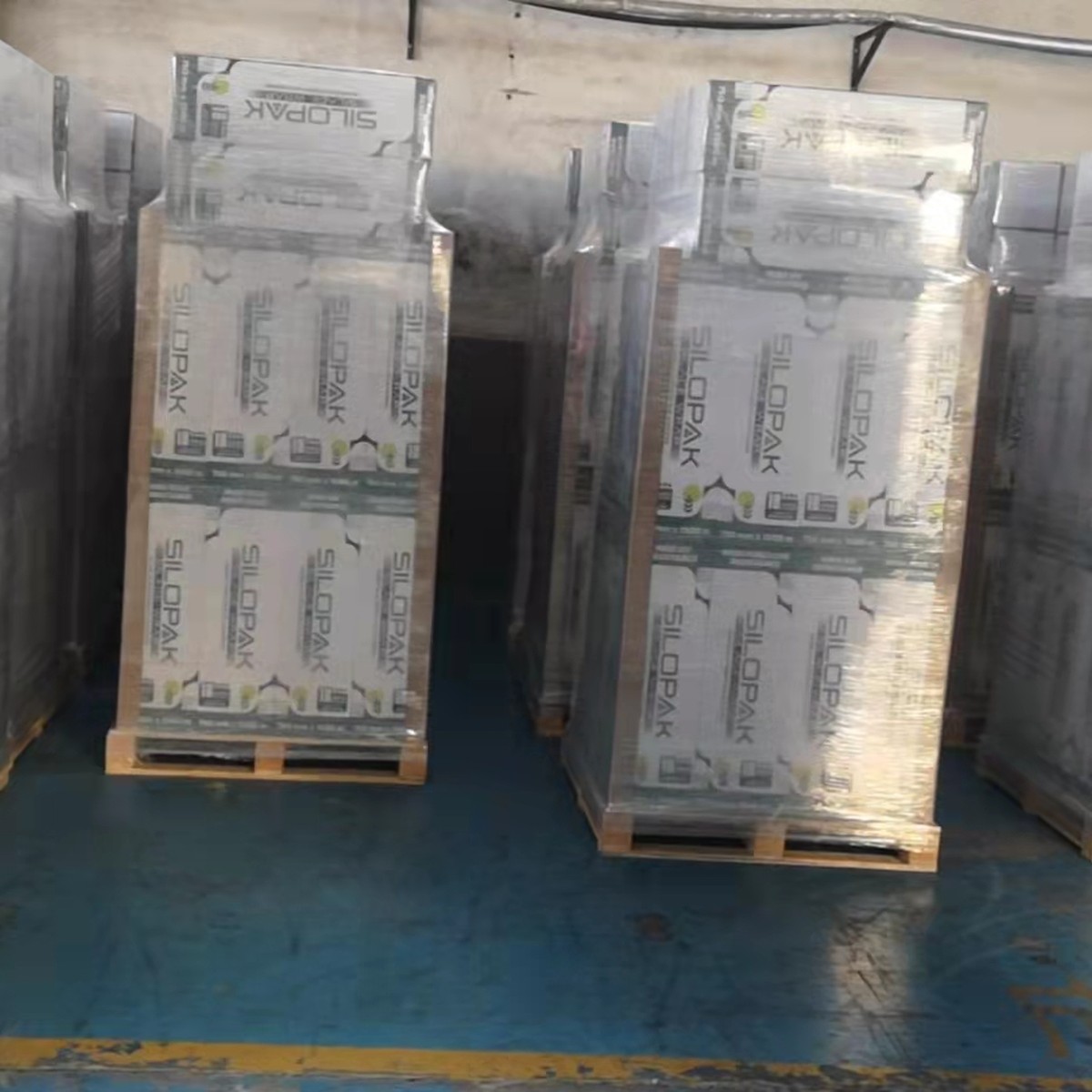 Pallets of Silopak silage wrap with high tear and puncture resistance ready for export from China